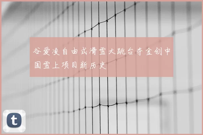 谷爱凌自由式滑雪大跳台夺金创中国雪上项目新历史